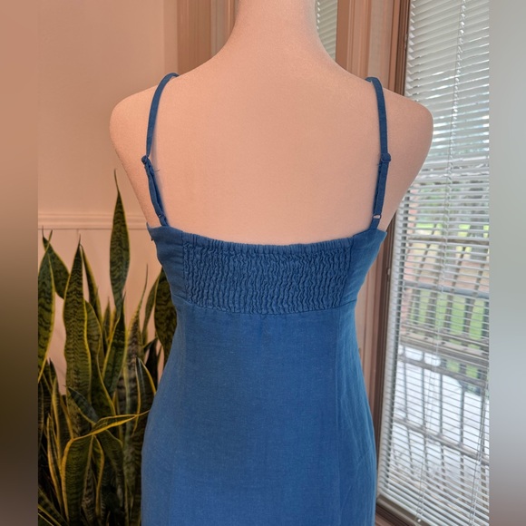 ZARA Blue Linen Blend Dress - Picture 6 of 7